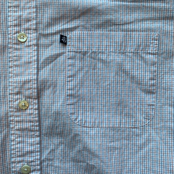 Men's Brooks Brothers White Blue Orange Shirt, M - Picture 4 of 7